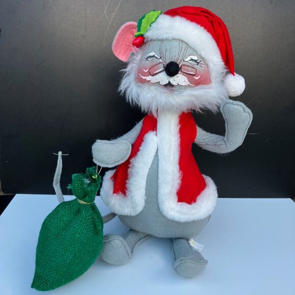 1960's Annalee 13" Standing Christmas Santa Mouse - Picture 1 of 14